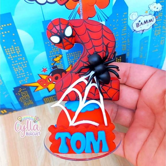 Vela Homem Aranha em Biscuit