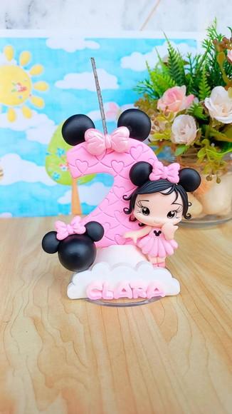 Vela Minnie Rosa Biscuit