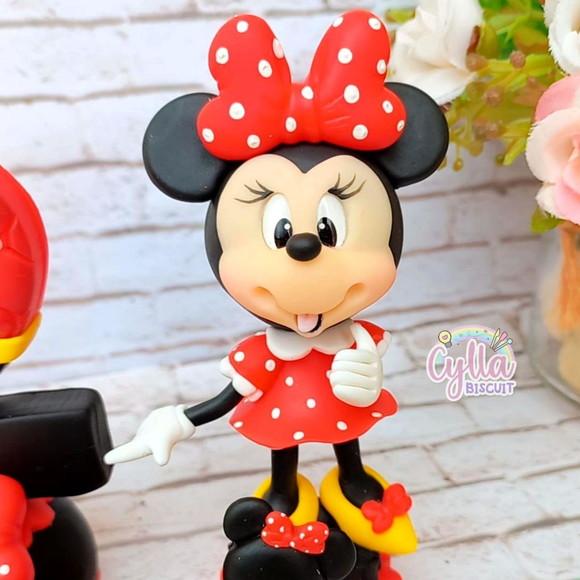 Vela Minnie Vermelhatopo de Bolo Biscuit