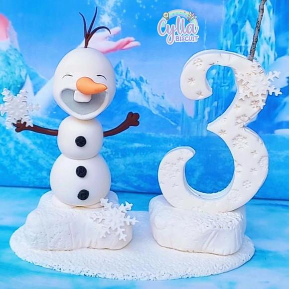Vela Olaf Frozen em Biscuit