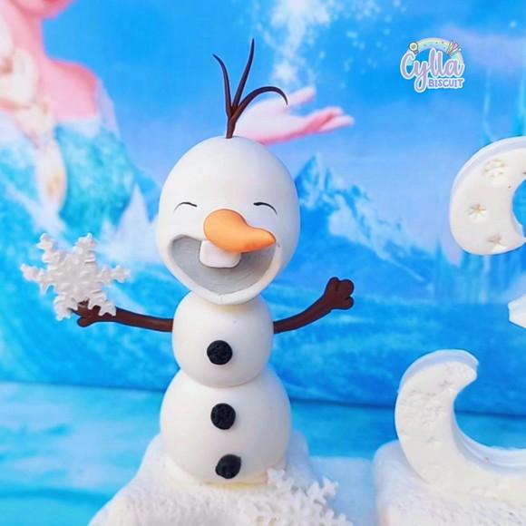 Vela Olaf Frozen em Biscuit