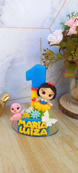 Vela Personalizada Branca de Neve Biscuit