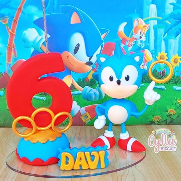 Vela Sonic Topo de Bolo Biscuit