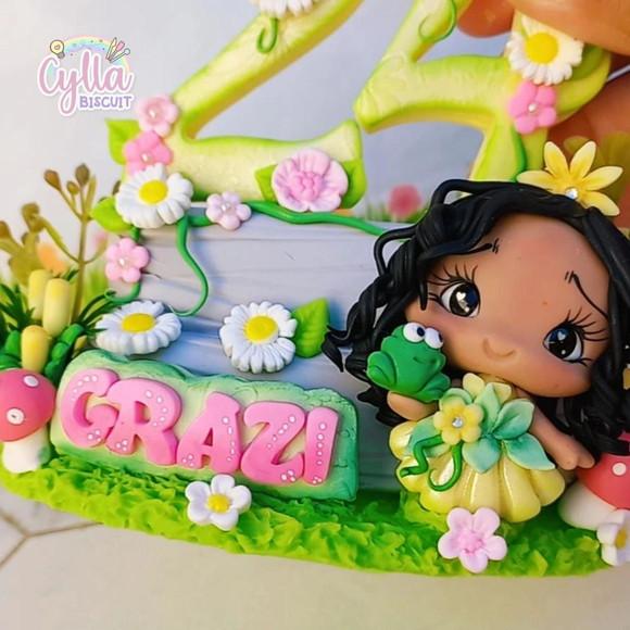 Vela Tiana Princesa e o Sapo em Biscuit