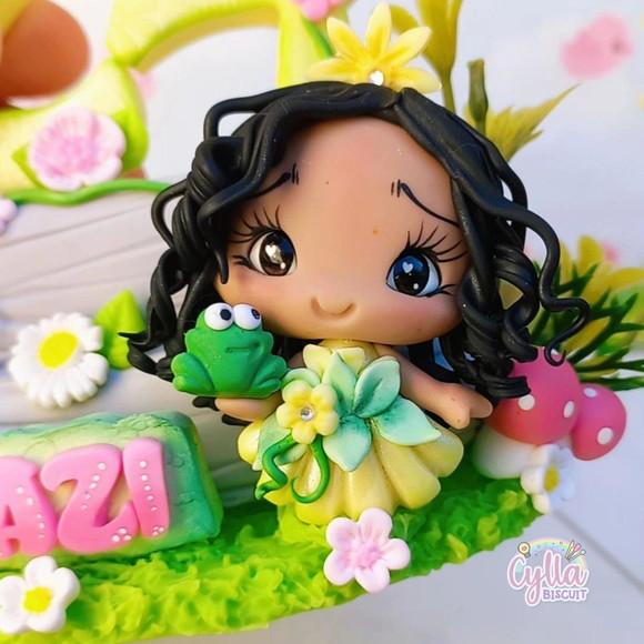 Vela Tiana Princesa e o Sapo em Biscuit