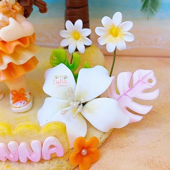 Vela Topo de Bolo Cenário Moana Baby Biscuit