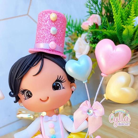 Vela Topo de Bolo Circo Rosa