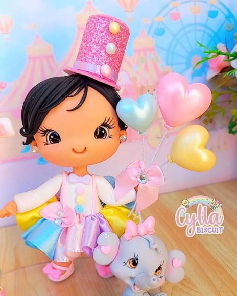 Vela Topo de Bolo Circo Rosa