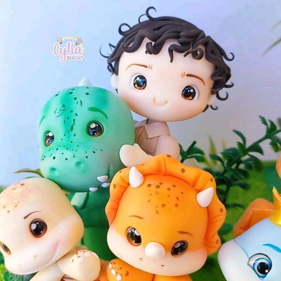 Vela Topo de Bolo Dinossauros Baby Biscuit