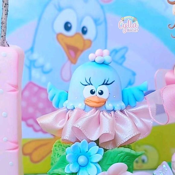 Vela Topo de Bolo Galinha Pintadinha em Biscuit