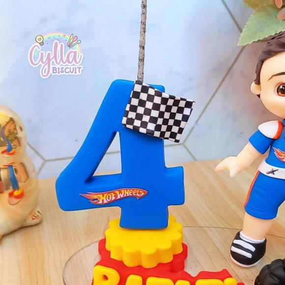 Vela Topo de Bolo Hot Wheels de Biscuit
