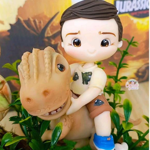 Vela Topo de Bolo Jurassic Word Biscuit
