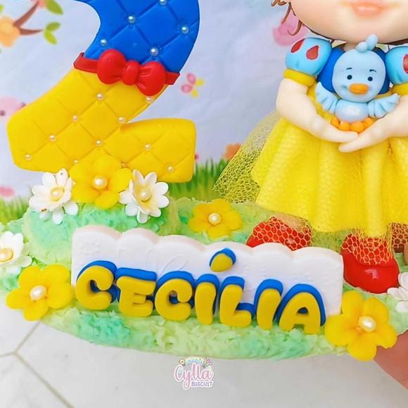 Vela Topo de Bolo Personalizado Branca de Neve Biscuit