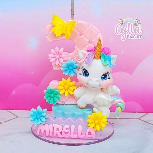 Vela Unicornio Topo de Bolo Biscuit