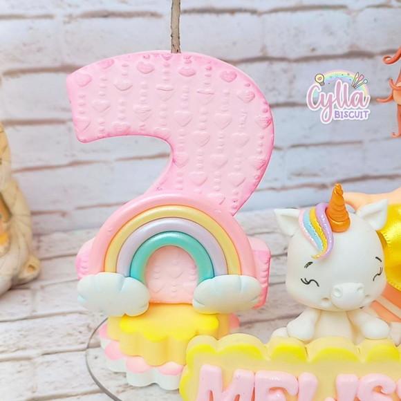 Vela Unicornio Topo de Bolo Biscuit