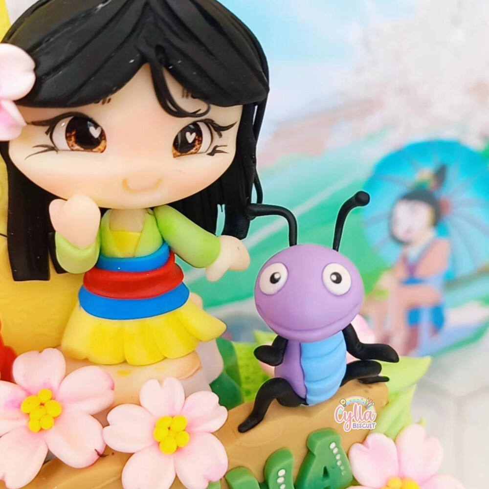 Vela personalizada Mulan em biscuit