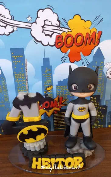 Batman Topo de Bolo Biscuit