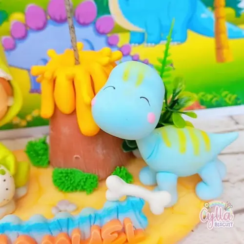Dinossauro Baby Topo de Bolo Biscuit