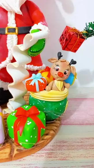 Enfeite Decoração Papai Noel Personalizado em Biscuit