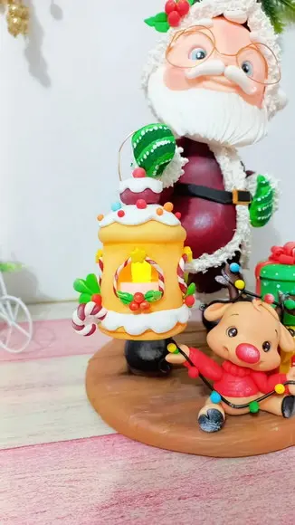 Enfeite Decoração Papai Noel Personalizado em Biscuit