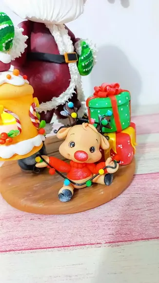 Enfeite Decoração Papai Noel Personalizado em Biscuit