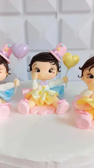 Kit 10 Apliques de Luxo em Biscuit Circo Rosa