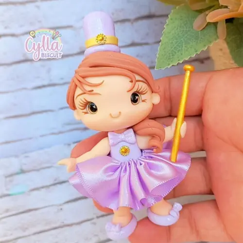 Kit 10 Apliques de Luxo em Biscuit Circo Rosa