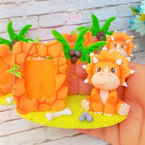 Kit 10 Porta Retratos 3x4 Dinossauros Baby Biscuit