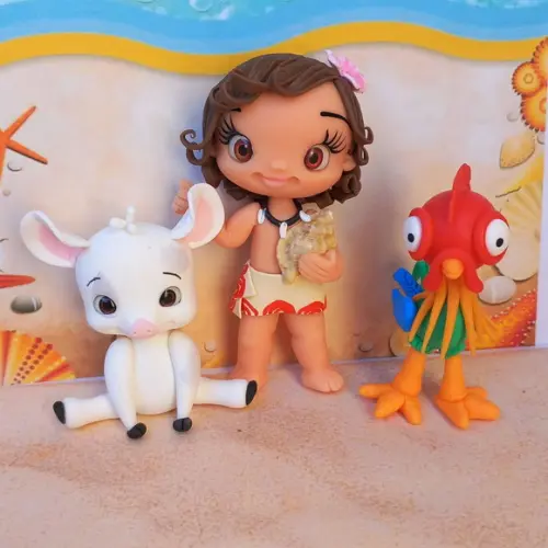 Kit 5 Apliques de Luxo em Biscuit Moana Baby