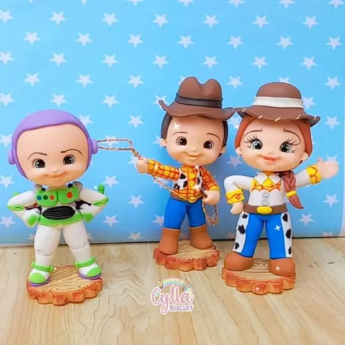 Kit 7 Apliques Toy Story em Biscuit