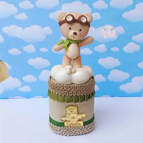 Nutella Luxo Urso Aviador em Biscuit