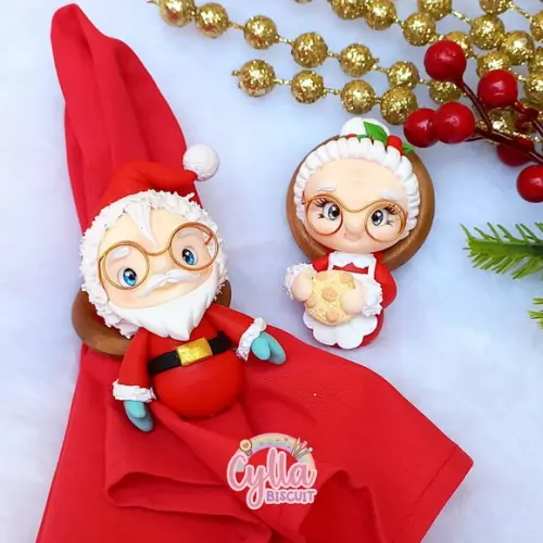 Porta Guardanapo em Biscuit de Natal