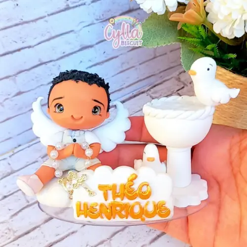 Topo Batizado em Biscuit