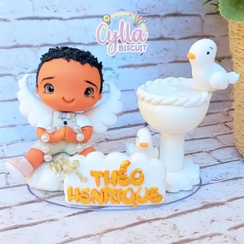 Topo Batizado em Biscuit