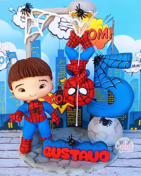 Topo Cenário Homem Aranha em Biscuit