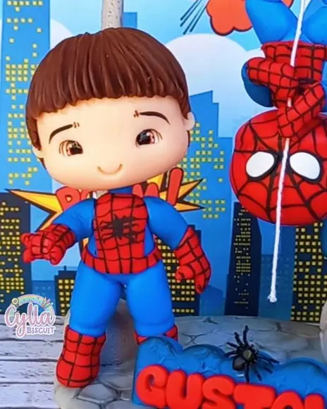 Topo Cenário Homem Aranha em Biscuit