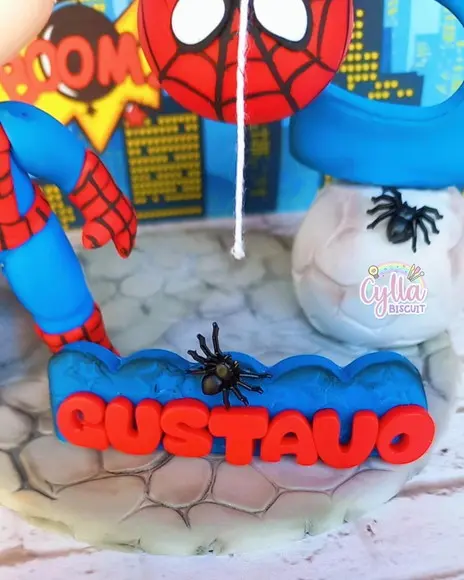 Topo Cenário Homem Aranha em Biscuit