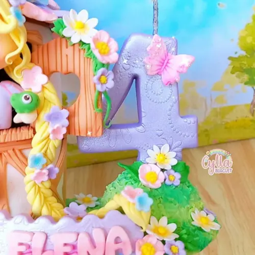 Topo Cenario Rapunzel em Biscuit