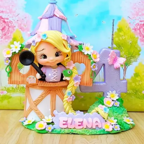 Topo Cenario Rapunzel em Biscuit