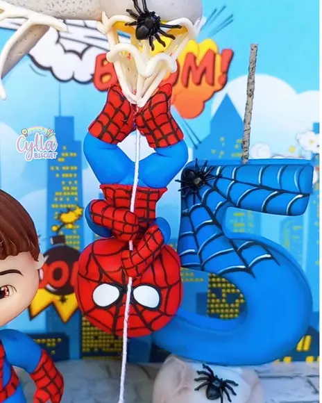 Topo Cenário Homem Aranha em Biscuit