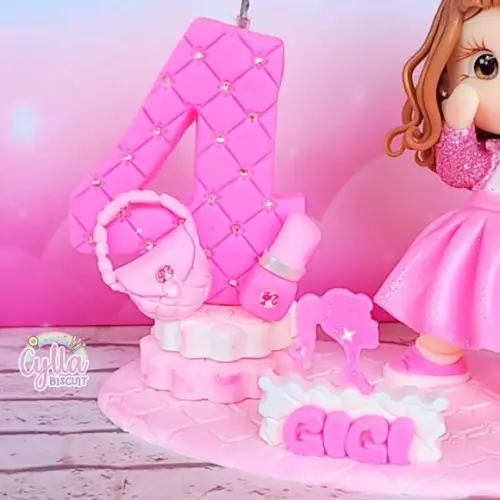 Topo de Bolo Barbie Biscuit