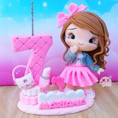 Topo de Bolo Barbie Biscuit