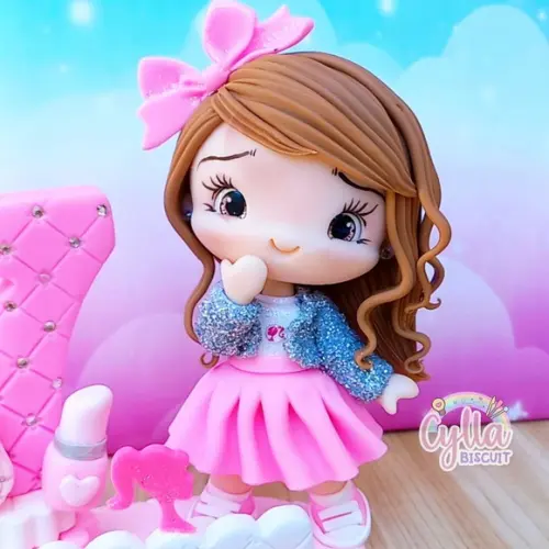 Topo de Bolo Barbie Biscuit