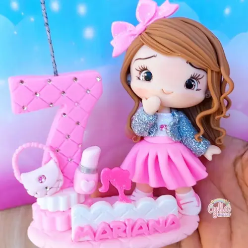 Topo de Bolo Barbie Biscuit