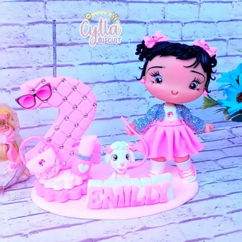 Topo de Bolo Barbie Biscuit