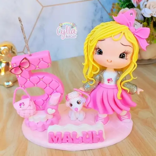 Topo de Bolo Barbie Biscuit