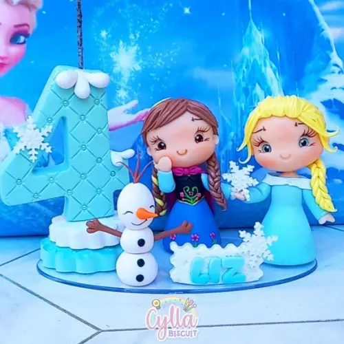 Topo de Bolo Biscuit Frozen