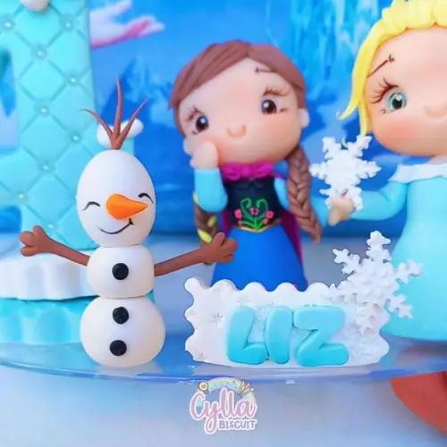 Topo de Bolo Biscuit Frozen