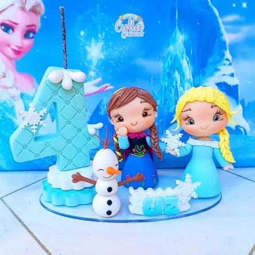 Topo de Bolo Biscuit Frozen