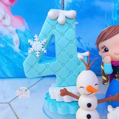 Topo de Bolo Biscuit Frozen